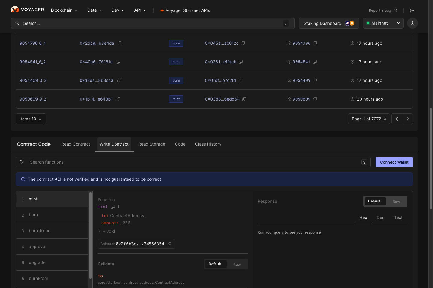 Write Contract с кнопкой Connect Wallet